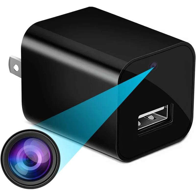 شاحن USB مع كاميرا مخفية 4K — متنقّل وما حدا بيشكّ